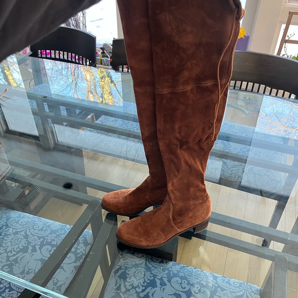 Stuart Weitzman Over-the-Knee Suede Boots in Brown